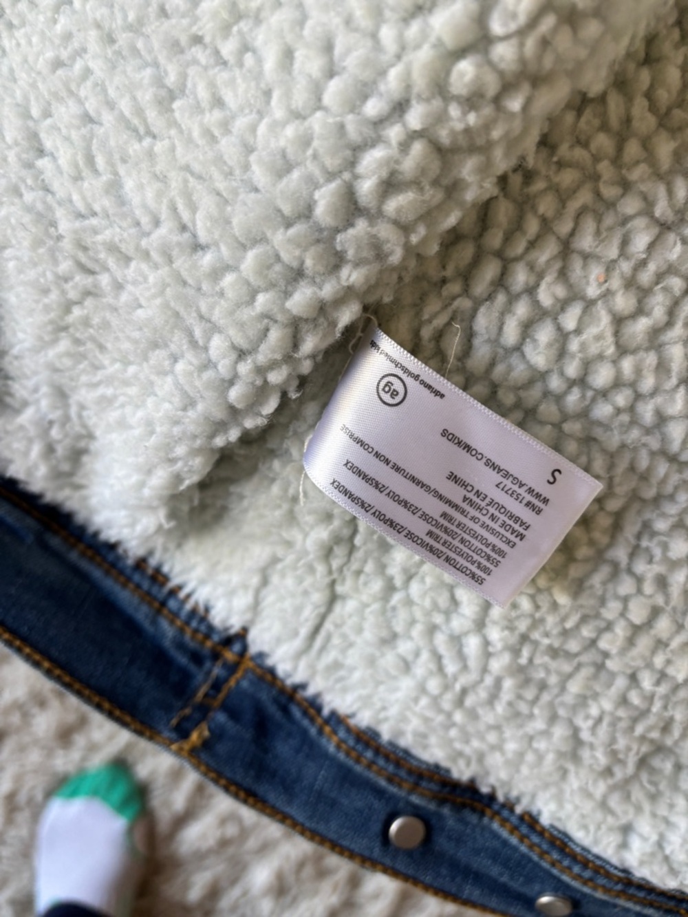 Nwt AG  Adriano Goldschmied Kids Blue Denim Sherpa-Lined Jacket & plaid flannel - Picture 10 of 12